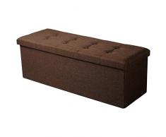 WOLTU SH11br-1 Pouf Contenitore Sgabello Pieghevole Poltrona Poggiapiedi Cassapanca Scarpiera 110x37,5x38cm Marrone