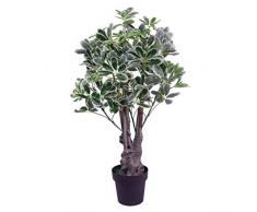 Leaf Design UK - Ombrello Artificiale, 100 cm, pianta da Interni, Vaso in plastica Nera Extra Large, Arboricola