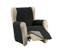 Martina Home - Copridivano Imbottito Reversibile 1 Posto Nero/Grigio