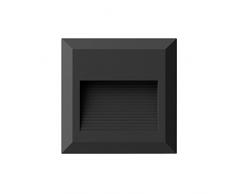 Faretto LED Segnapasso Quadrato Nero 2W, da Esterno