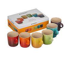 Le Creuset 7.91144E+13 Set di 6 Tazze LONDON 350ML COFFEE MUG RAINBOW-4C BOX, 350 milliliters, Stoneware