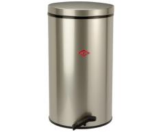 Wesco 128 731-03 Pattumiera a pedale, 32 litri, zincata a caldo, argentana