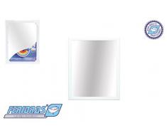 Feridras 332006 Specchio con Cornice, ABS, Bianco, 2x40x50 cm