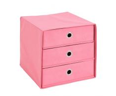FMD Mega 31 - Cassettiera Pieghevole, a 3 cassetti, Colore: Rosa