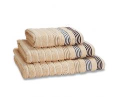 Catherine Lansfield Garrat - Asciugamani, fantasia a righe, colore: Beige