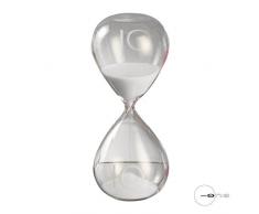 Mascagni Clessidra in Vetro con Sabbia Bianco 10Â Minuti 16Â cm