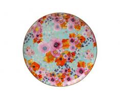 Maxwell Williams - Piatto in cashmere Bloems con motivo decorativo in stile vintage, confezione regalo, colore: Nero, Porcellana, Blu, 19 cm