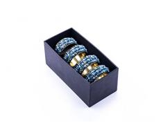 LegendArte LH-023 Allacciatovaglioli Anelli Portatovaglioli Gioiello, Metallo, Multicolore, 19x8x7 cm, 4 unitÃ