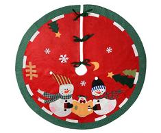 WeRChristmas - Pupazzo di neve Famiglia Albero di Natale gonna decorazione, Tessuto, Multicolore, 120 cm, grande