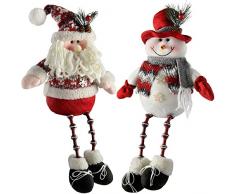 WeRChristmas, decorazione natalizia gambe 46Â âÂ 61Â cmÂ âÂ rosso/grigio, Tessuto, Red, 21 x 8 x 41 cm