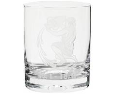 Crystaljulia 05927 - Bicchiere da whisky con incisione Zodiak Wassermann, 250 ml
