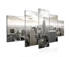 Runa Art 603451c - Quadro da parete New York City, in tessuto non tessuto, 200 x 100 cm, formato XXL, per soggiorno, appartamento, decorazione, 5 pezzi, made in Germany, pronto da appendere