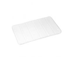 Douceur dInterieur 6GMB271BC Vitamine - Tappeto in Memory Foam di Poliestere, Tinta Unita, 60 x 40 x 1 cm, Colore Bianco