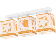 Dalber 63233J - Lampada da soffitto a 3 punti luce, in plastica, 48 x 12,5 x 20,5 cm, colore: Arancio