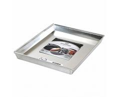 Pentole Agnelli Pasticceria e Pizza Teglia Rettangolare in Lega dAlluminio 3003 con Orlo, Grigio, 65x45x3 cm