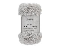 Catherine Lansfield, coperta morbida, colore nero, Poliestere, Argento, 25 x 32 x 25 cm