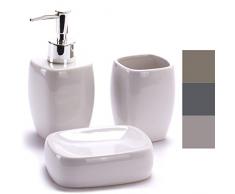 TP-Products - Set 3 contenitori in Ceramica per Il Bagno Portasaponetta, Dispenser e Bicchiere per Lo spazzolino