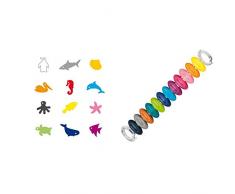 Tescoma 308820 Mydrink Oceano Segna Bicchieri, 12 Pezzi & 695454 Uno Vino Anelli Segna Calici, 12 Colori