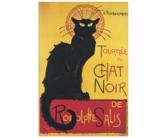 Artopweb Pannelli Decorativi Chat Noir Quadro, Legno, Carta, Vernice, Multicolore, 60x1.8x90 cm
