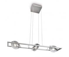 Philips Lighting Particon Lampada a Sospensione, Barra 3 Spot, Testa Circolare Regolabile, Alluminio