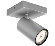 Philips Lighting Aluminium LED Spot Light Philips Faretto Kosipo Singolo, Alluminio, Attacco GU10, Lampadina Non Inclusa, Grigio, 13.4x10.2x9.2 cm