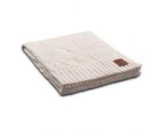 Knit Factory 101115 - Coperta Lavorata a Maglia Plaid Aran, 130 x 160 cm Beige