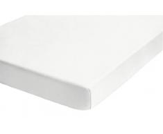 BibernaÂ âÂ Lenzuolo in flanella di cotone (2744), Lenzuolo con angoli jersey elasticizzato 100% cotone, molto morbido ed elastico per un letto singolo 90 x 190 cm a 100 x 200 cm, colore bianco, bianco, 100x190 cm