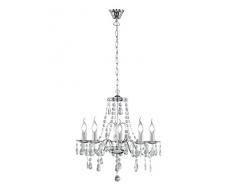 Reality Leuchten r11085006Â Baroque, lampada a sospensione, metallo cromato, E14, 54Â x 54Â x 150Â cm