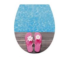 Wenko 22216100, copriwater con Motivo Hawaii in Acrilico/duroplastica Multicolore 38,8Â x 45Â x 10Â cm