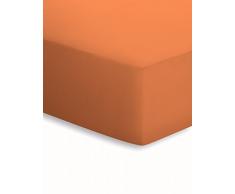 Schlafgut Jersey-Elasthan Lenzuolo con Angoli, Cotone/Tessuti Misti, Orange, 220 x 200 x 1 cm