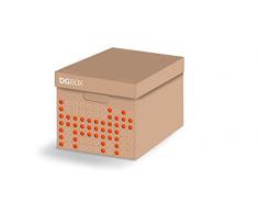 Scatola in cartone per sistemazione di abiti, vestiti, armadio, casa. Contenitore personalizzabile portabiancheria salvaspazio by Lavatelli, media. DG BOX AVANA, BEIGE