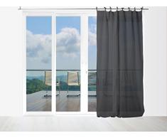 Soleil docre Tenda in Voile di Cotone con Laccetti 140x240 cm Panama Antracite