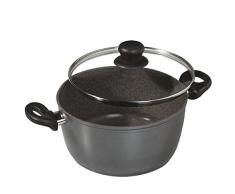 STONELINE 7195 Pentola XXL con Coperchio in Vetro, Ghisa, Diametro 28 cm, Rivestimento Antiaderente