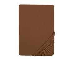 Biberna 77155/550/087, Lenzuolo In Cotone Jersey Elastico, Marrone (Chocolate), 180 X 200 cm - 200 X 200 cm