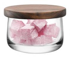 LSA International City Ciotola con Coperchio in Legno di Noce, Vetro, Trasparente, 13Â cm