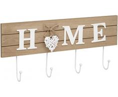 Maturi Gancio Appendiabiti a Forma di Cuore in Tessuto Shabby Chic, Marrone, 40 x 16 cm