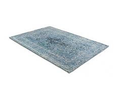 LIFA LIVING Tappeti da Salotto Moderno in ciniglia, Tappeto di Design con Motivo Vintage (Azzurro, 140 x 200 cm)