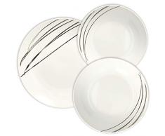 Tognana Juliet Servizio Tavola 18 Pezzi, Porcellana, Nero