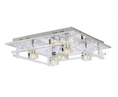 Paul Neuhaus - Lampadario a soffitto con 5 punti luce da 14W e 62 da 0,05 W, in metallo cromato