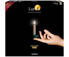 Krinner Lumix Classic Mini Basis 75345 - Set di 14 candele LED senza fili, a pile con telecomando a infrarossi, per albero di Natale, luce bianca calda, colore cashmire