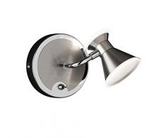 Trio Leuchten 872170107Â Duke A +, Faretto da parete, nickel, integrato, Nichel Opaco, 15Â x 16Â x 12.5Â cm