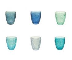 Villa DEste Home Tivoli 2195422 pantelleria Set 6 Bicchieri Acqua Ass, Vetro