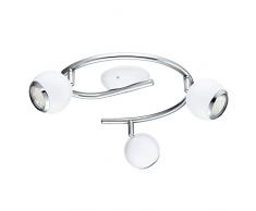 EGLO 31003 faretto Faretto dilluminazione da superficie Argento, Bianco GU10 LED 9 W A+