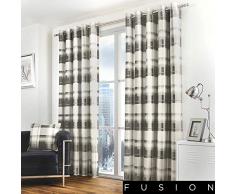 Dreams n Drapes Federa FusionÂ âÂ Balmoral Check, Tessuto, Slate, Curtains: 66 Width x 90 Drop (168 x 229cm)