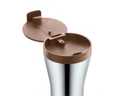 Alessi Caffa Travel Mug, Resina Termoplastica Marrone, Acciaio Inossidabile 18/10, 18 x 9.7 x 10
