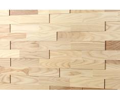 wodewa Rivestimento Murale Legno di Frassino I 1m² Pannelli Murali Rivestimento Parete Legno Decorazioni Pareti 3D Pannello Decorativo Cucina Cameretta