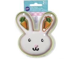 Wilton 2308-5007 Set 2 Tagliapasta Coniglio, Placcato Stagno, Verde, 2.95 x 10.97 x 14.66 cm