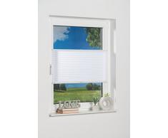 K-home Tenda Plissettata con Morsetto, 100 x 210 cm (Larghezza x Lunghezza), Protezione dalla Luce, Effetto Moderno, Bianco