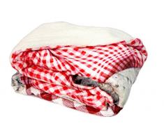 Ki-osa by Matteo BOSIO SEC61 Plaid, Flanella/Sherpa, Multicolore, Singolo, 130.0x160.0x4.0 cm