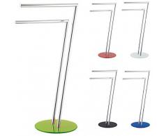 SANWOOD 9326927Â Porta Asciugamani Texas, portasciugamani con 2Â Braccia, Acciaio Cromato Effetto Acciaio Inox, Piatto Piano in Vetro, Metallo, Cromato/Verde, 28.0Â x 40.0Â x 80.0Â cm